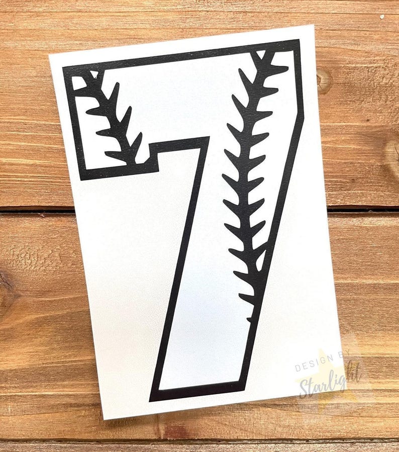Baseball Number Decal - Baseball - Baseball Sticker - Sports Decal image 2