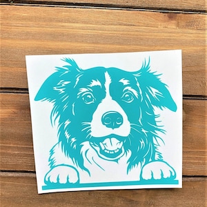 Border Collie Decal - Peeking Border Collie - Collie Decal - Border Collie Sticker - Dog Decal - Dog Sticker