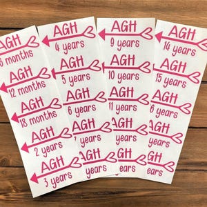 Height Markers - Growth Chart Stickers - Personalized Height - Height Markers For Growth Chart - Vinyl Decal Arrows - Arrows With Years