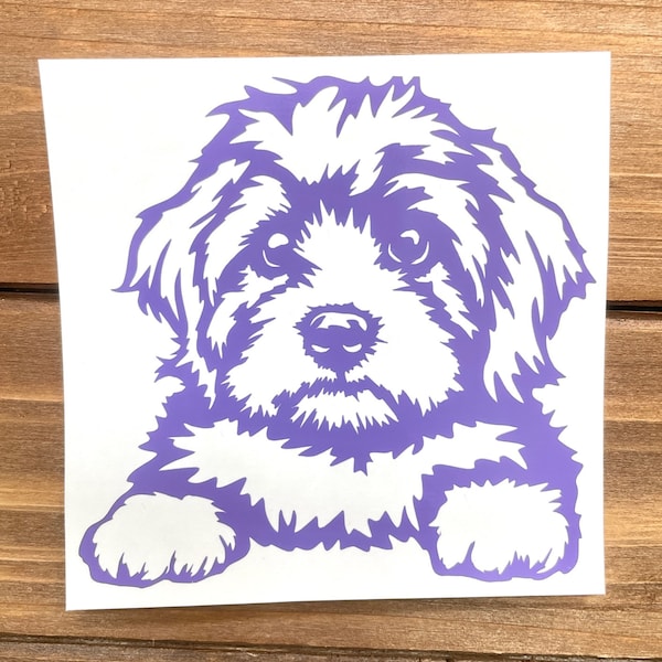 Cavapoo Decal - Peeking Cavapoo - Cavapoo Sticker - Dog Decal - Dog Sticker