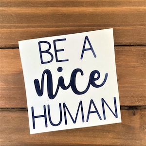 Be A Nice Human - Be Nice Decal - Be Nice Sticker - Glitter Decal - Laptop Decal - Car Decal - Yeti Decal - Tumbler Decal