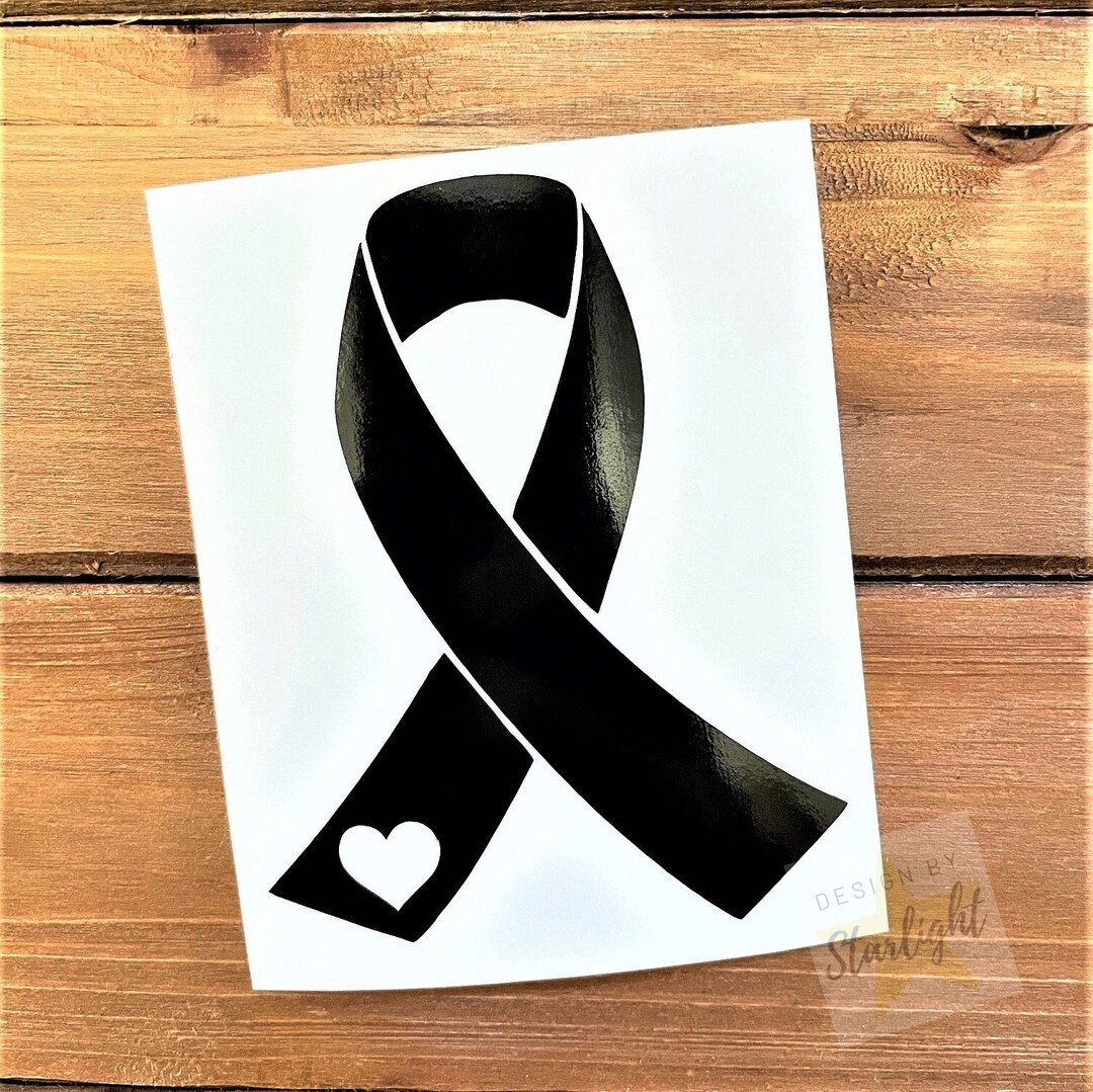 Cancer Ribbon Melanoma Skin Cancer Black Ribbon Decal Awareness Decal ...