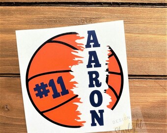 Basketball Decal - Basketball Player Decal - Basketball With Name - Basketball Team - Basketball Sticker -  Sports Decal