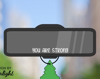 You Are Strong Decal - TINY Decal - Rearview Mirror Decal - Visor Mirror Decal - Car Accessory - Laptop Decal