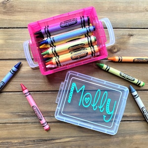 Personalized Crayon Box - School Supply Box - Personalized School Box - Crayon Box - Art Box - School Supplies