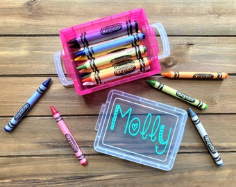 Personalized Crayon Box - School Supply Box - Personalized School Box - Crayon Box - Art Box - School Supplies