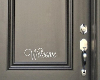 Welcome Front Door Decal - Front Door Sign - Welcome Decal