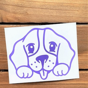 Beagle Decal - Peeking Beagle - Beagle Sticker - Dog Decal - Dog Sticker