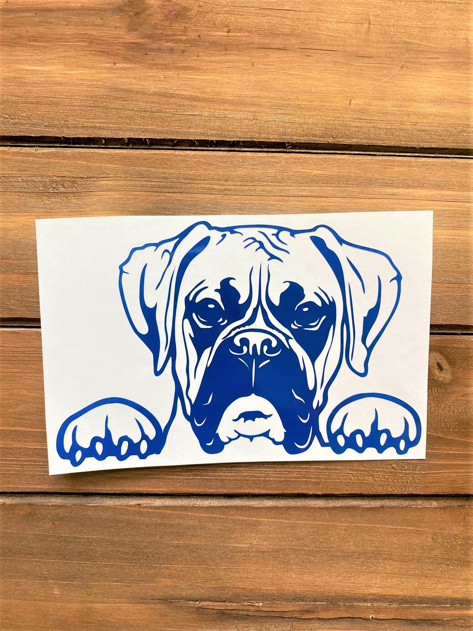 Boxer Decal Peeking Boxer Boxer Sticker Dog Decal Dog - Etsy