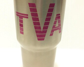 Stripe Monogram - Stripe Decal - Monogram Decal - Glitter Decal - Tumbler Monogram - Yeti Tumbler Monogram - Cup Monogram - Initial Monogram