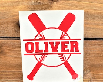 Baseball Decal - Baseball Player Decal - Baseball With Name - Baseball Team - Sports Decal