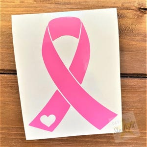 Cancer Ribbon - Breast Cancer - Women&#39;s Health - Survivor - Pink Ribbon - Awareness Decal - Cancer Awareness - Vinyl Sticker