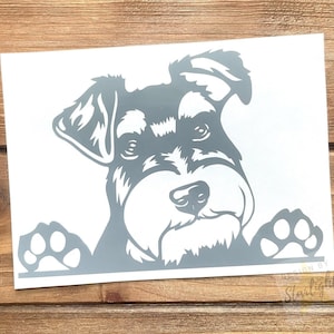 Schnauzer Decal - Peeking Schnauzer Decal - Schnauzer - Schnauzer Sticker - Dog Decal - Dog Sticker