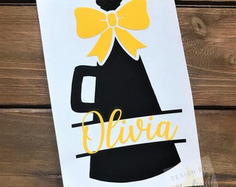 Cheer Decal - Cheerleader Decal - Megaphone Decal - Personalized Megaphone - Cheerleading Decal - Personalized Cheer Decal
