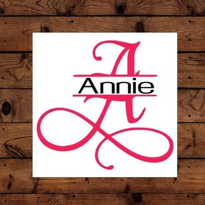 Initial Decal - Split Letter Decal - Glitter Decal - Samantha Font - Fancy - Tumbler Monogram - Yeti Monogram - Car Decal - Computer Decal