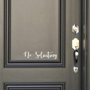No Soliciting Front Door Decal - Front Door Sign - No Soliciting Decal