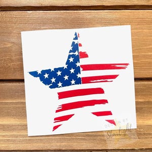 Distressed Star Flag Decal - Flag Decal - American Flag - Flag Sticker - Star Decal