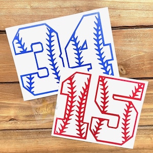 Baseball Number Decal - Baseball - Baseball Sticker -  Sports Decal