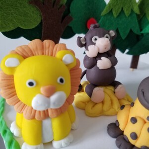 Children kids forrest animal party birthday cake celebration clay reusable cake topper image 2