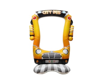 1.3m bus frame balloon children vehicle car boys girls birthday party photograph background