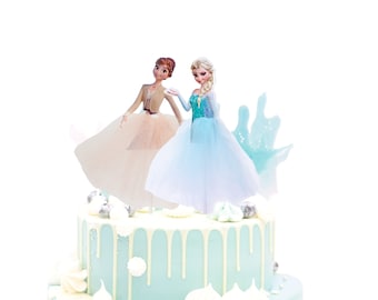 Frozen princesses Elsa Olaf Anna cake toppers girls birthday Disney cake decoration