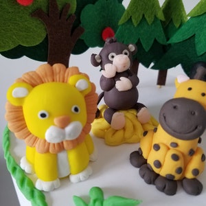 Children kids forrest animal party birthday cake celebration clay reusable cake topper image 6