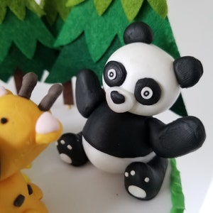 Children kids forrest animal party birthday cake celebration clay reusable cake topper image 3