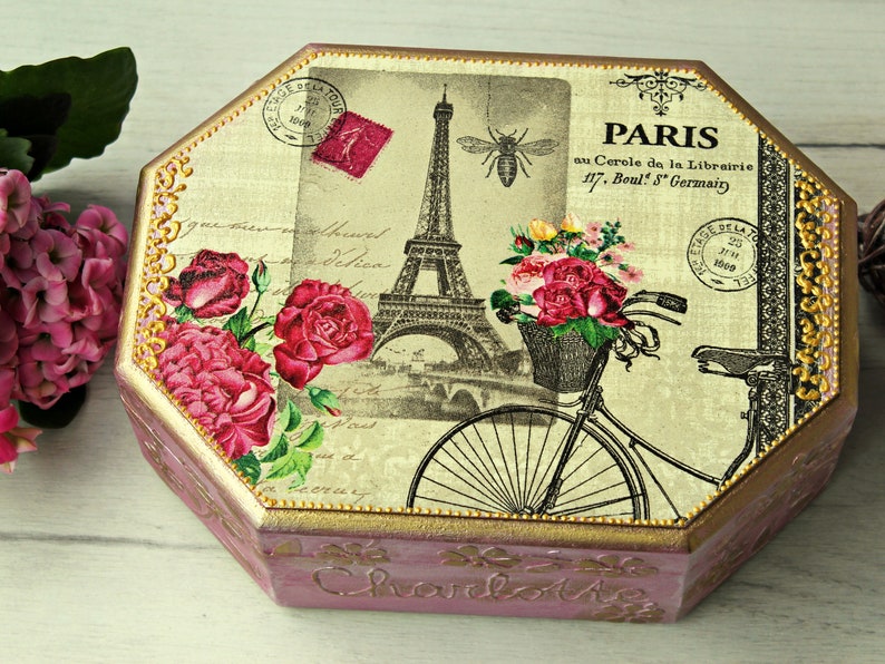 Personalized Jewelry Box Paris Eiffel Tower Keepsake Box Etsy