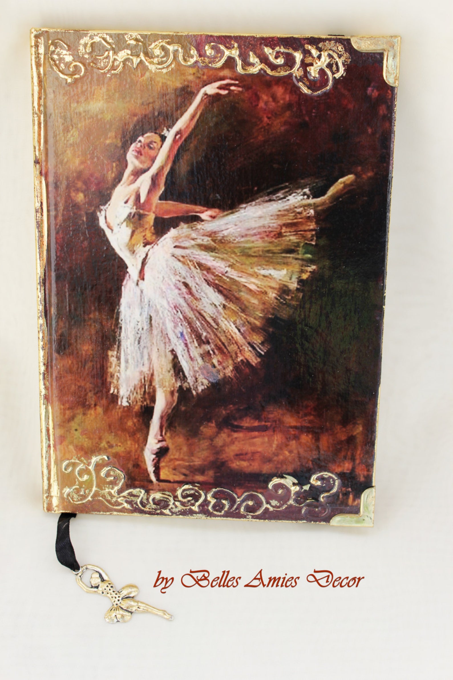 ballet art journal, ballet gifts, ballerina notebook, personal diary, a5 notebook, gift for girl, leather cover notebook, birthd