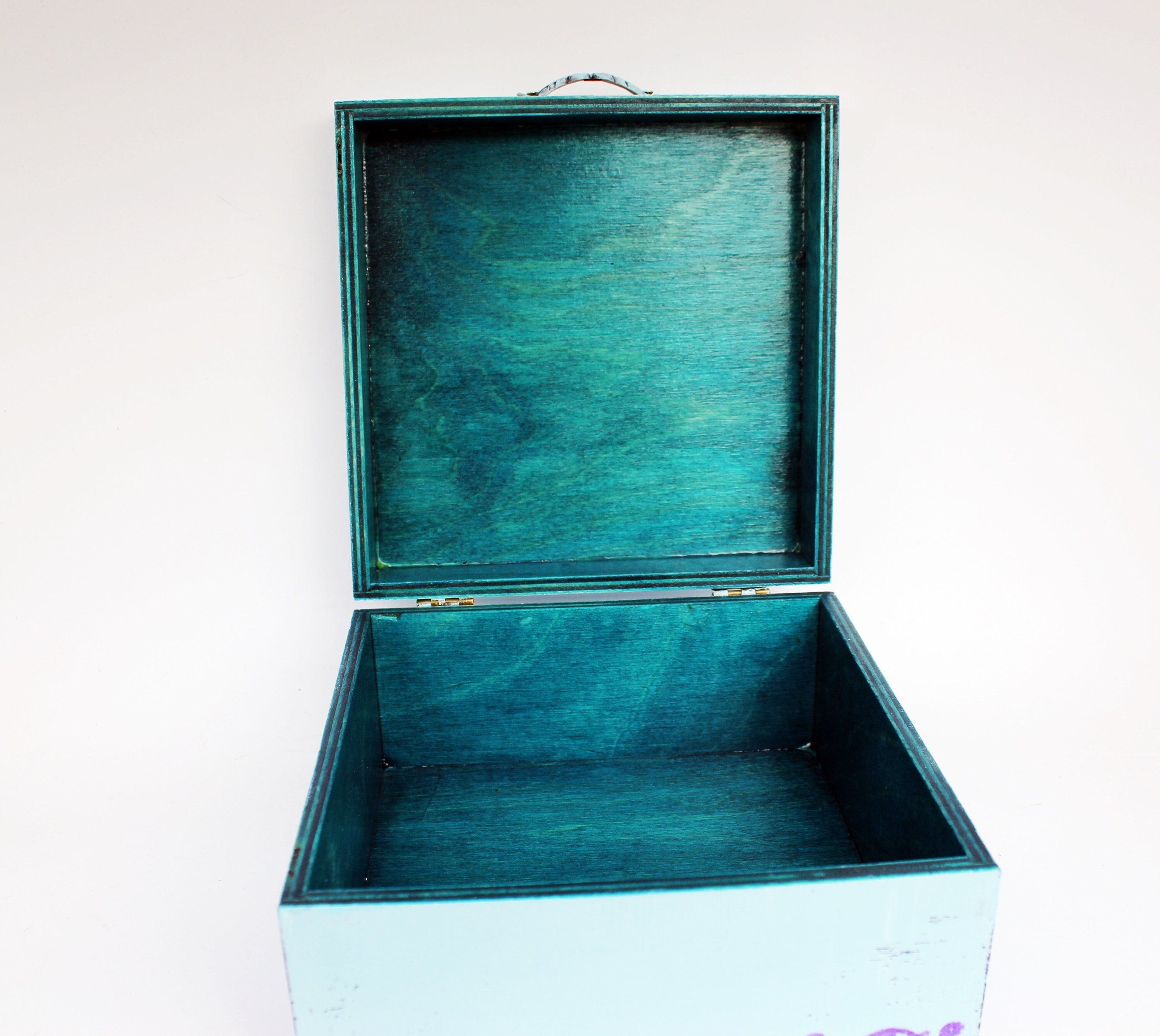 Peacock Wooden Jewelry Box Elegant Gift for Woman Chic Blue Etsy