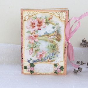 Piccolo diario retrò chic fatto a mano, mini quaderno da viaggio shabby, diario tascabile per donne o ragazze che amano scrivere, nipoti