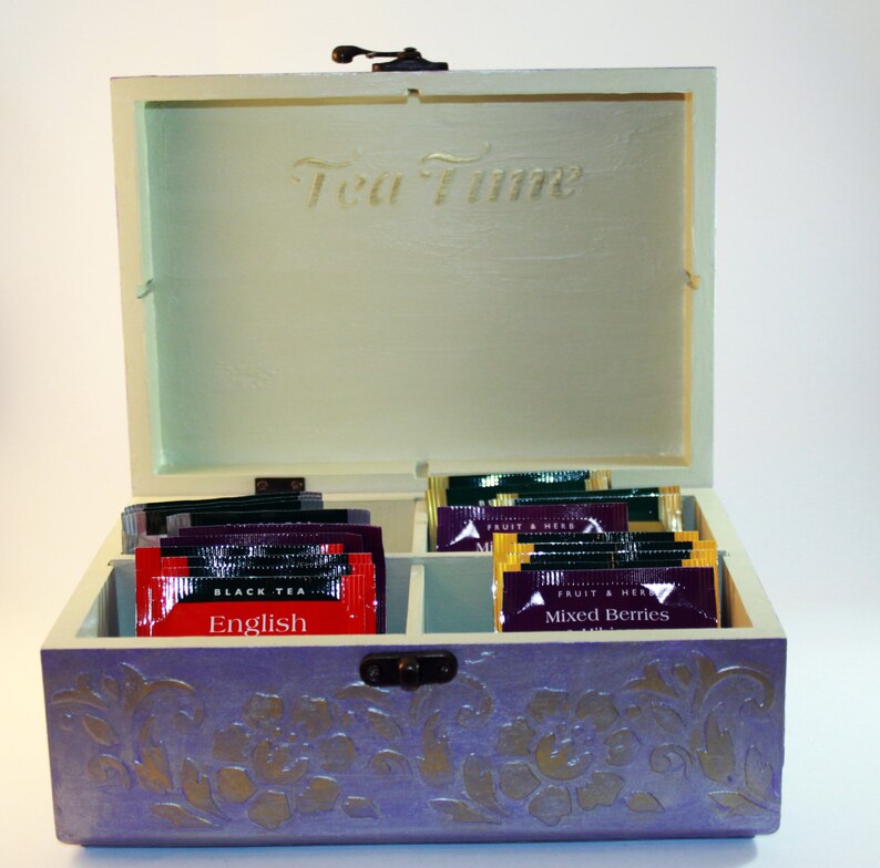 Wooden tea box jewelry keepsake box housewarming gift tea Etsy