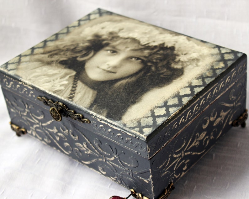 Little Girl Jewelry Box Elegant Black and White Gift Box Etsy
