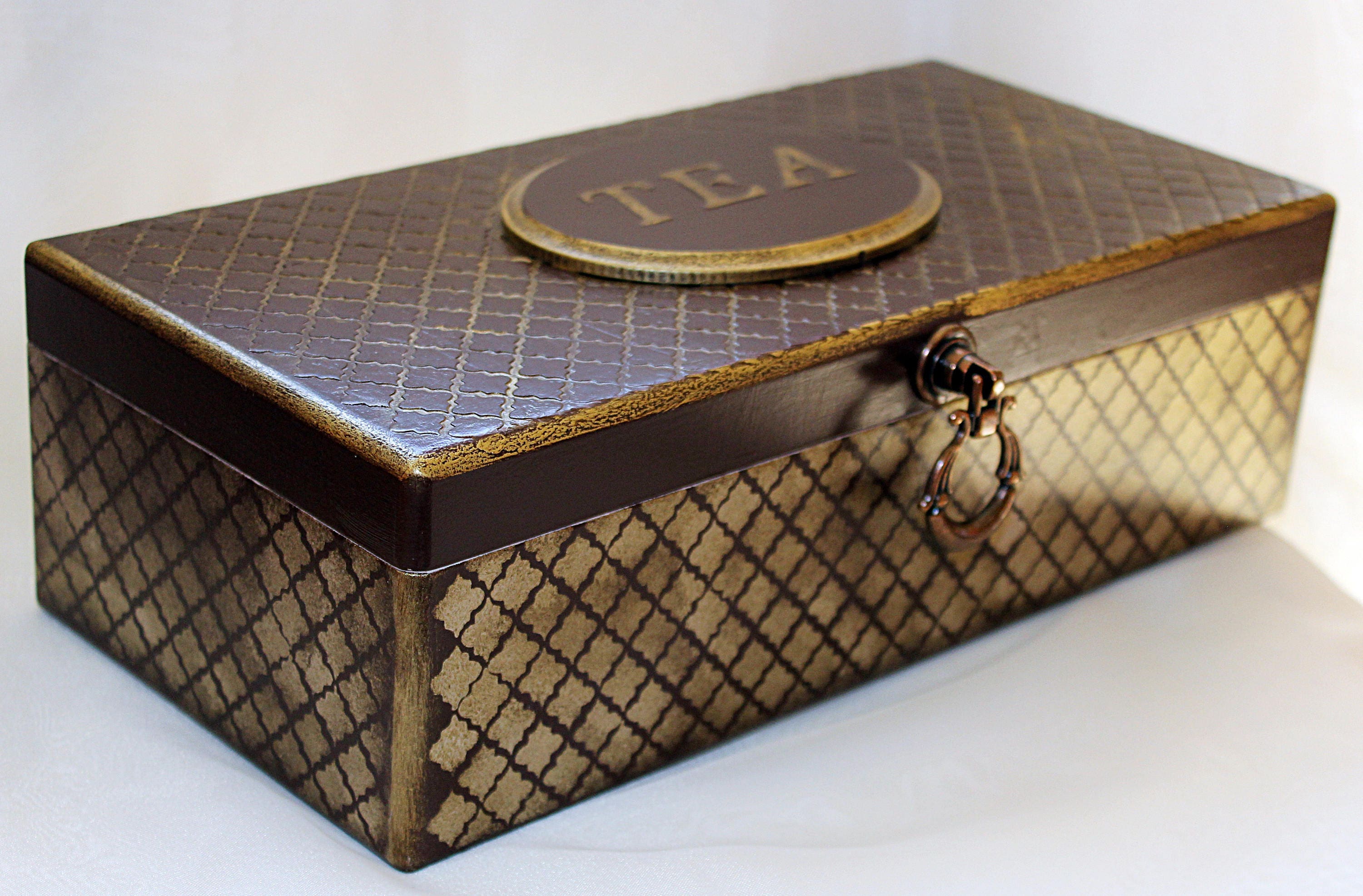 Elegant Tea Box Personalized Gift for Man Wooden Keepsake Etsy