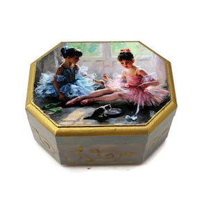 Petite boîte à bijoux ballerine pour fille, cadeau de ballet pour professeur de danse, fille danseuse, petite-fille ou nièce, jolie boîte souvenir pour sœur