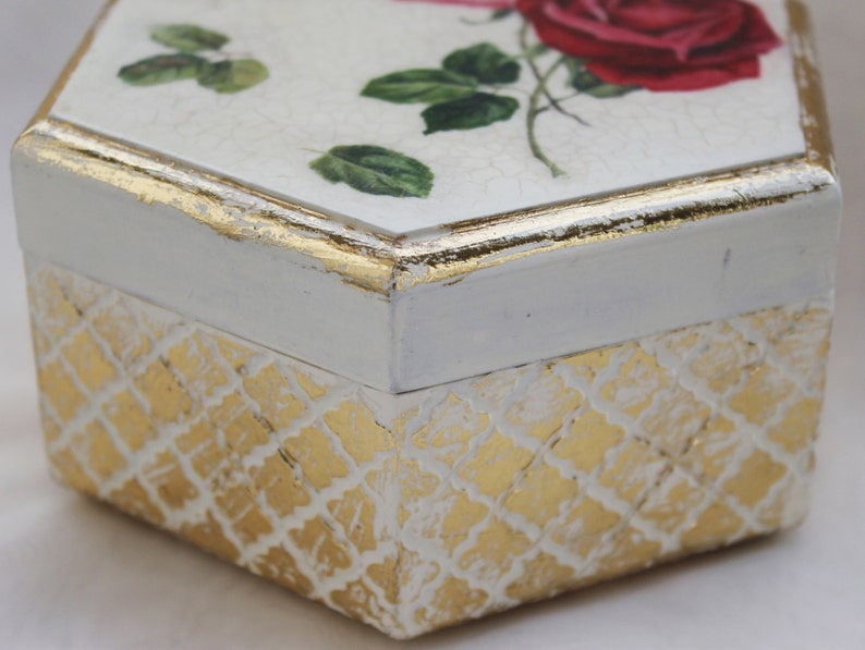 Elegant Jewelry Box Roses in Retro Chic Style Shabby Treasure Etsy