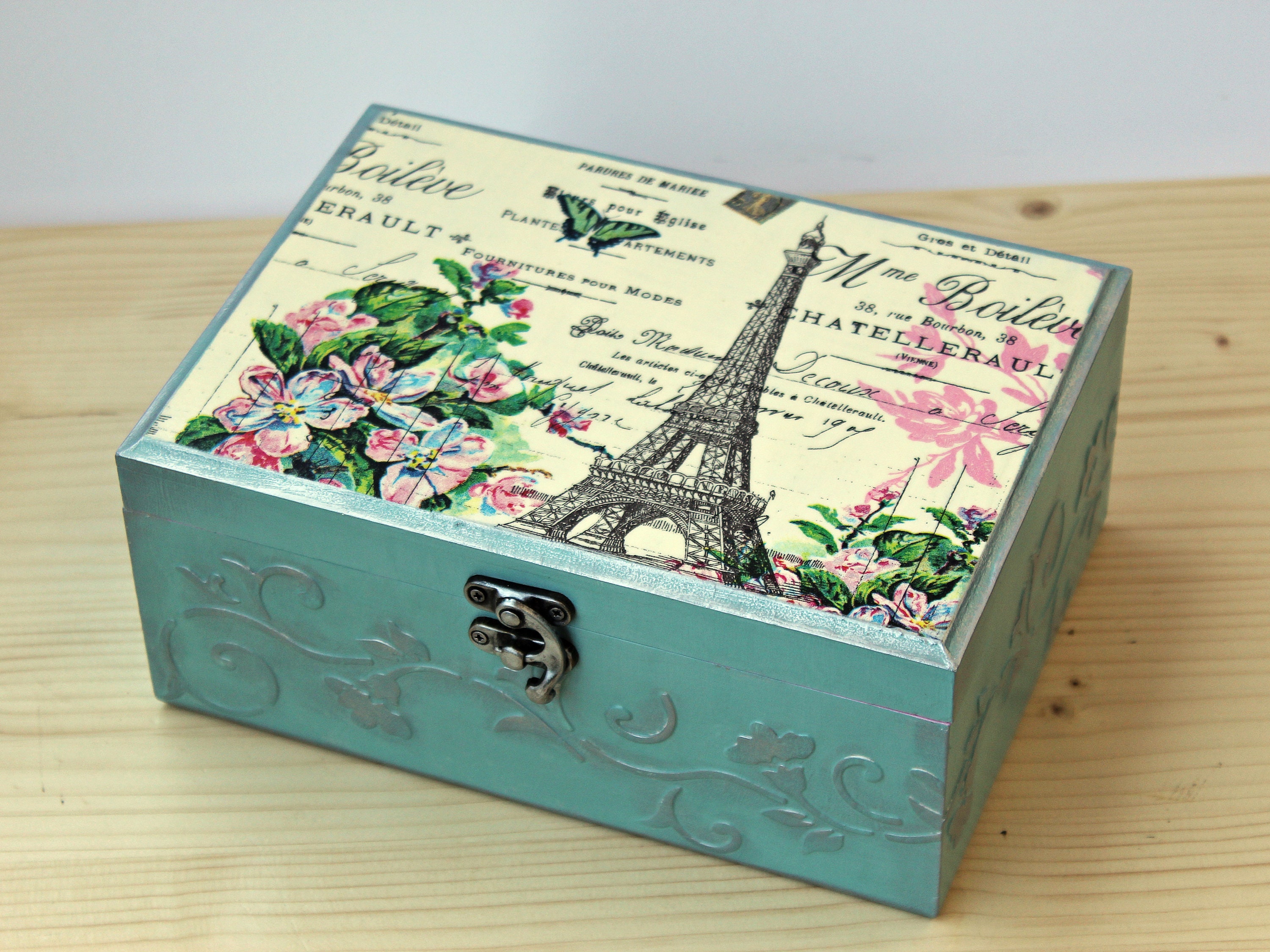 Vintage Paris Coffret Parfums De Luxe Miniatures Wood Jewelry Box