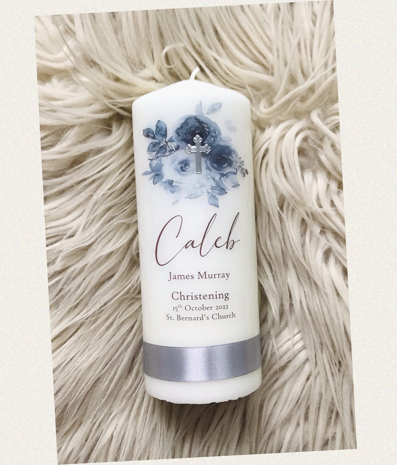 Personalised Christening Candle Personalised Baptism Candle Etsy UK