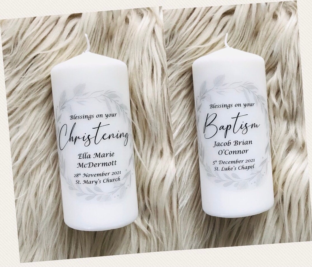 Personalised Christening Candle, Personalised Baptism Candle