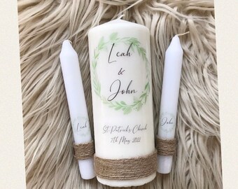 Wedding candles, Wedding Unity candles, Personalised wedding candles, Wedding gift, Unity candle set, Keepsake, Gift, UK