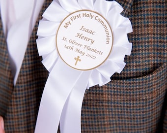 Communion Rosette, Communion Badge, Communion Pin, Communion gift, Holy Communion gift, First Communion Holy gift,  Handmade UK