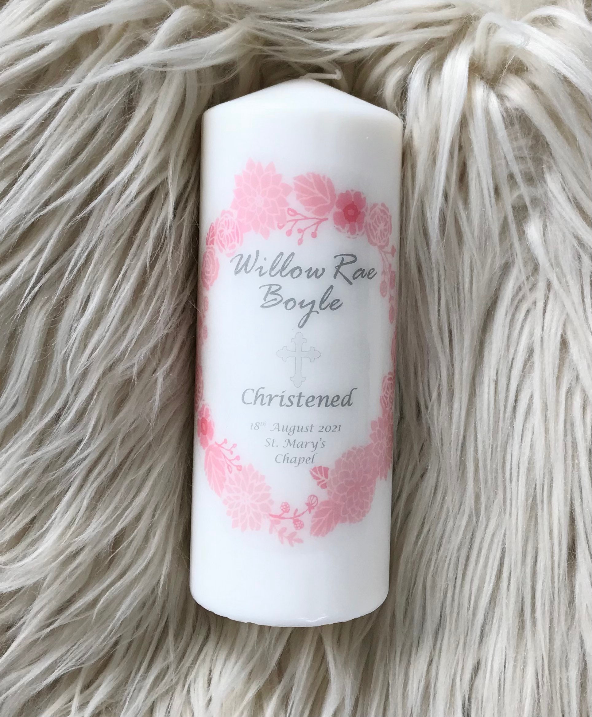 Personalised Christening Candle Personalised Baptism Candle Etsy UK