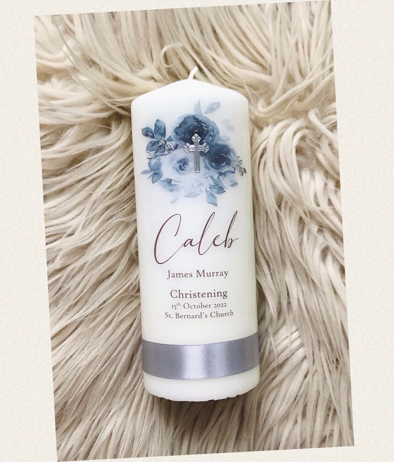 Personalised Christening Candle Personalised Baptism Candle Etsy UK