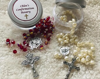 Confirmation Rosary, Confirmation Beads, Personalised Rosary, Confirmation gift, Girl Confirmation, Boy Confirmation, Handcrafted UK