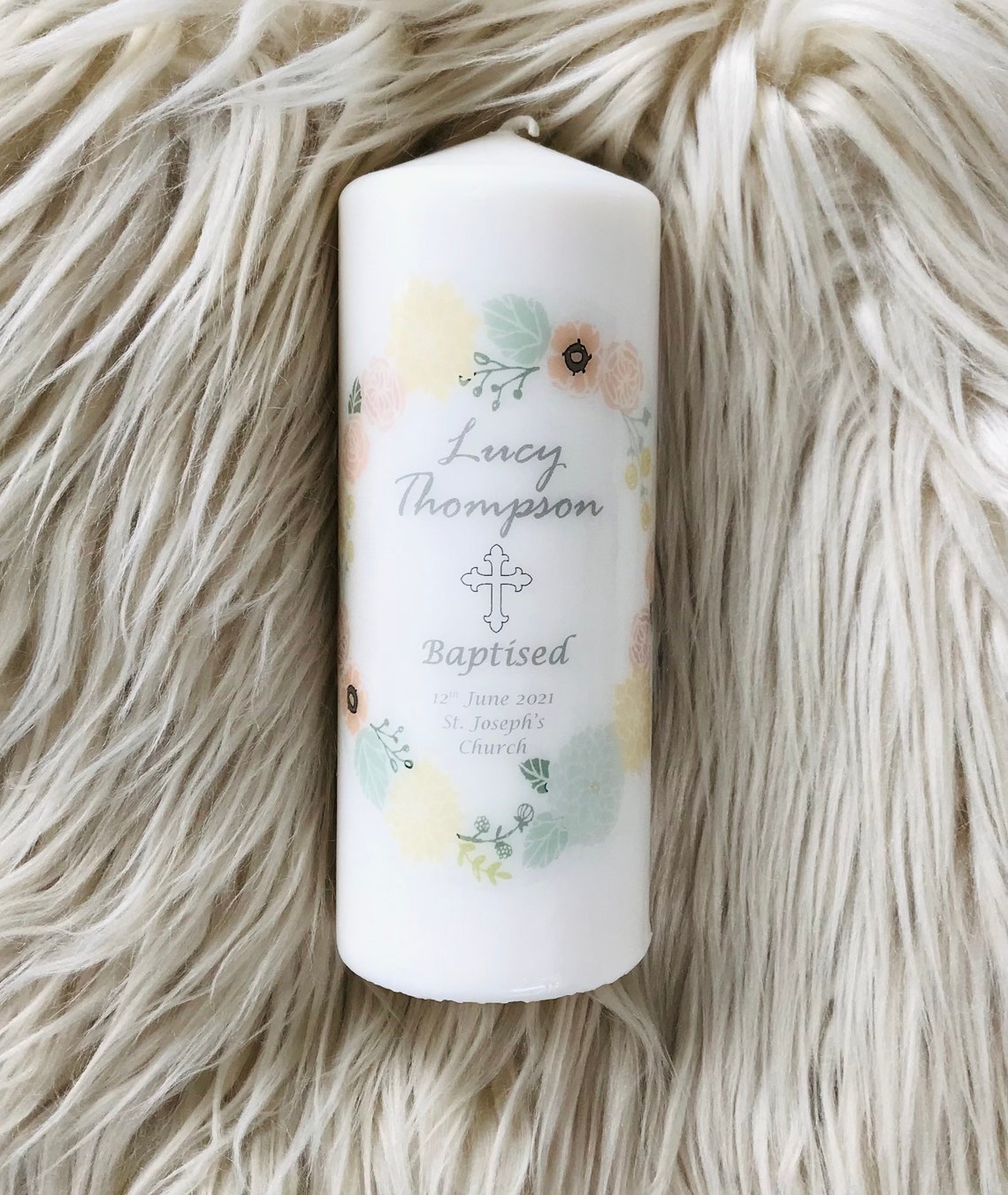 Personalised Christening Candle Personalised Baptism Candle Etsy UK