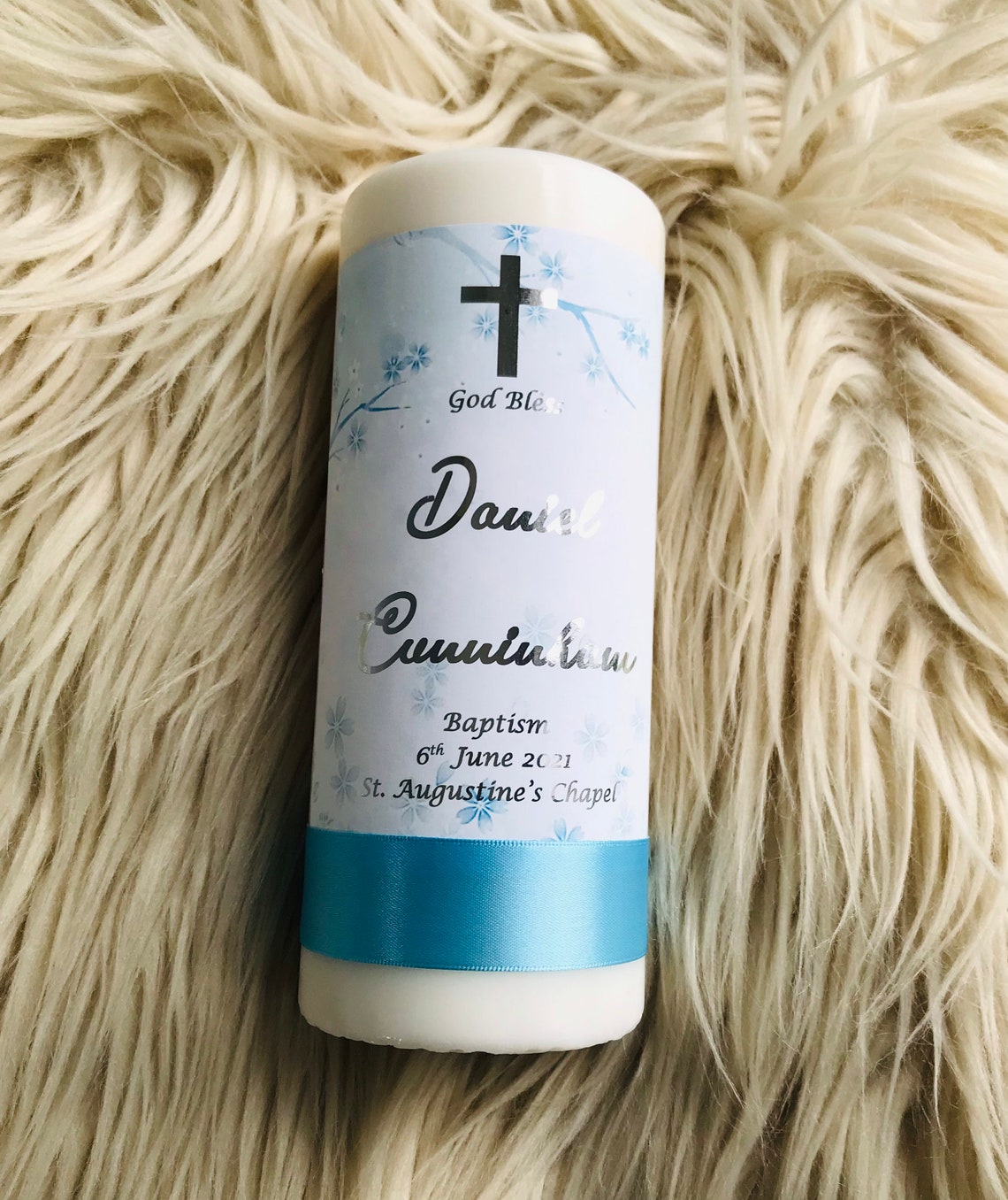 Christening candle Baptism candle Personalised Christening Etsy