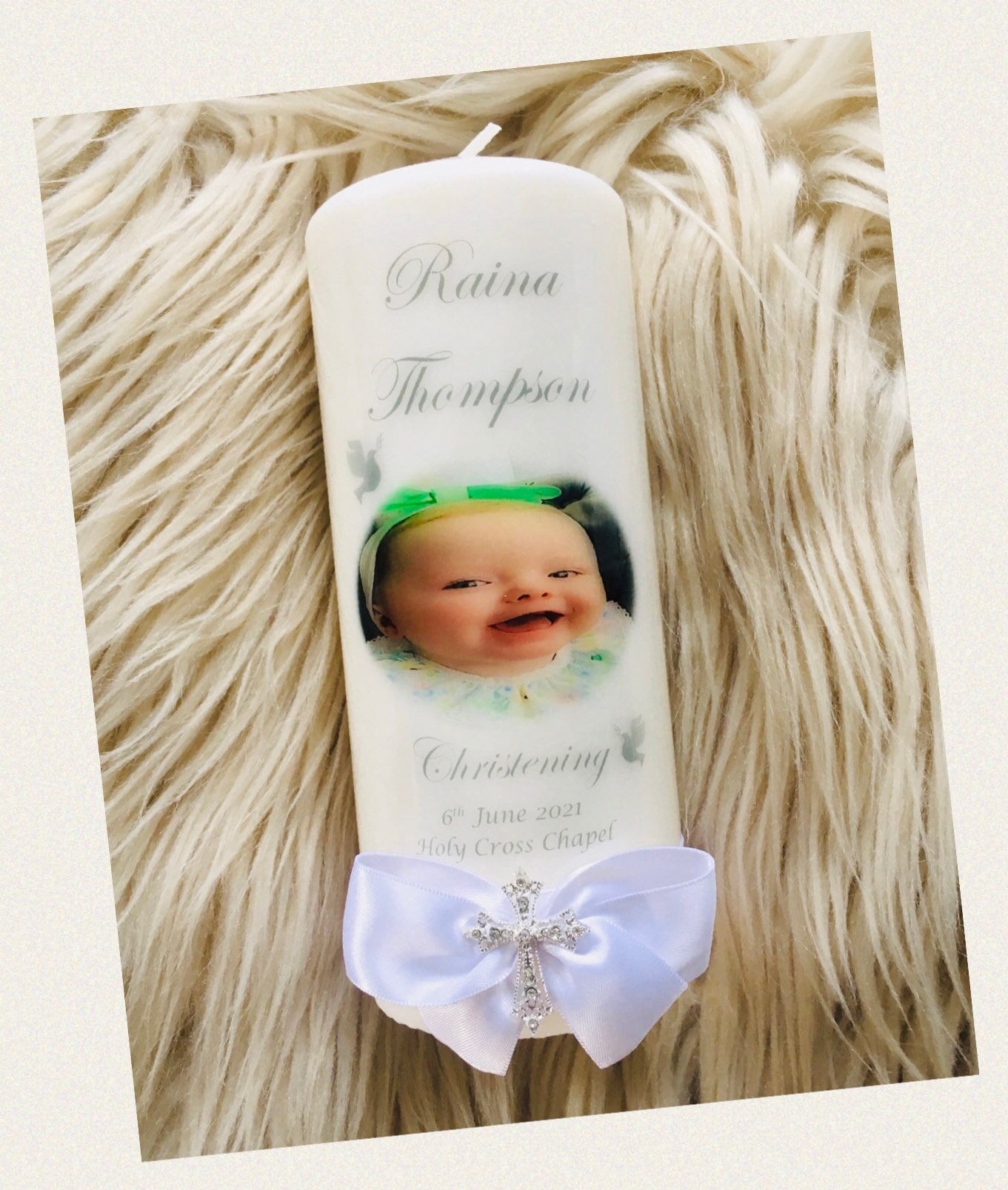 Christening Candle Baptism Candle Personalised Christening Etsy UK