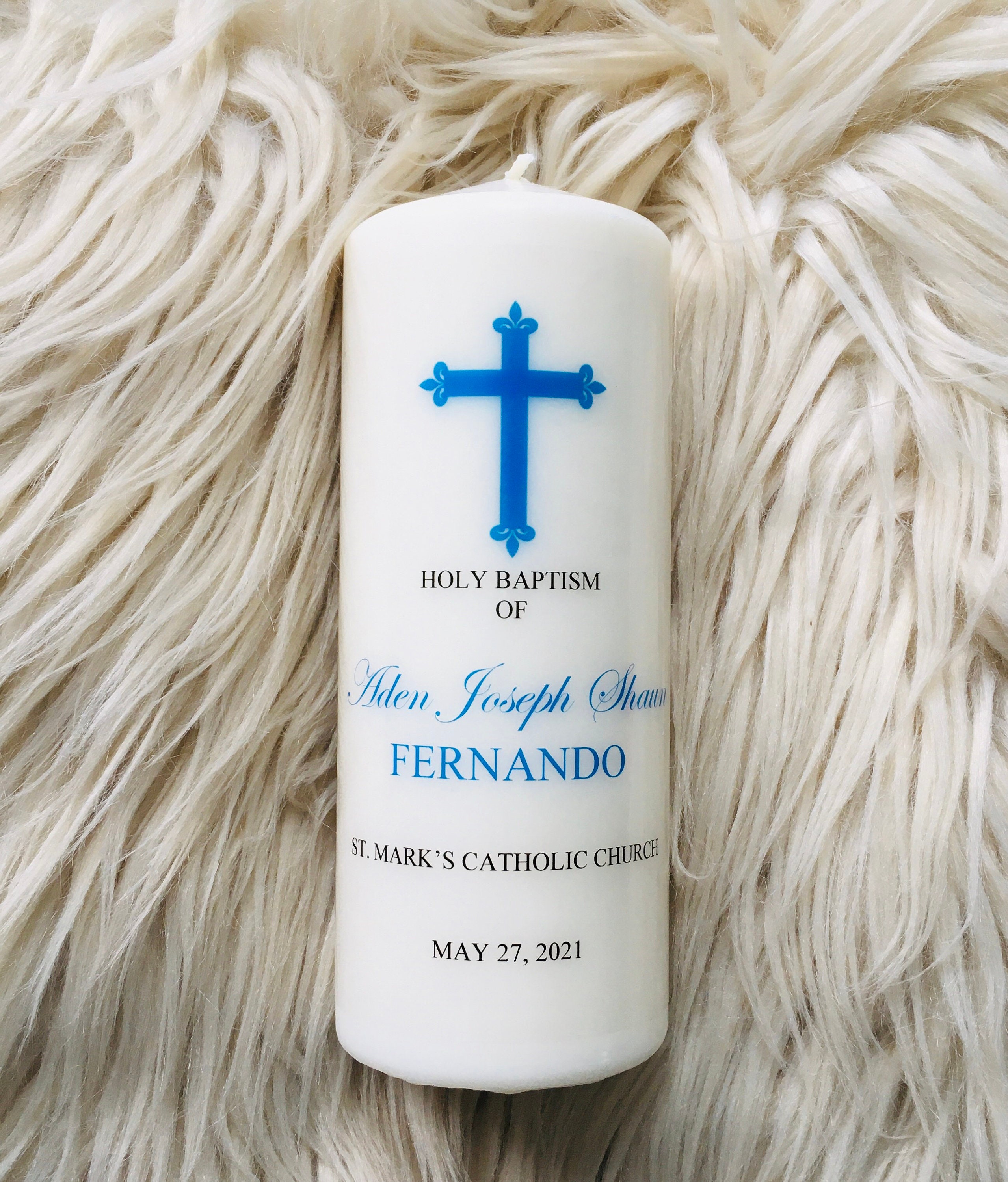 Personalised Christening Candle Personalised Baptism Candle Etsy UK