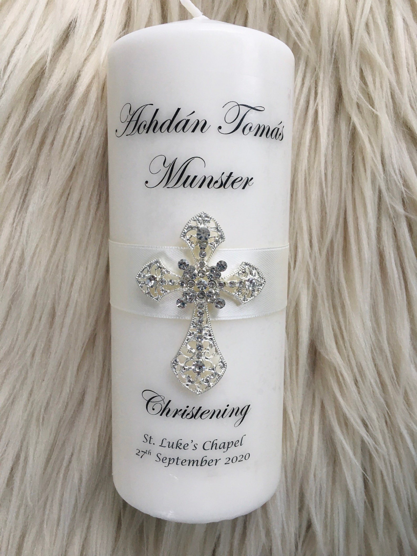 Christening Candle Baptism Candle Personalised Christening Etsy UK