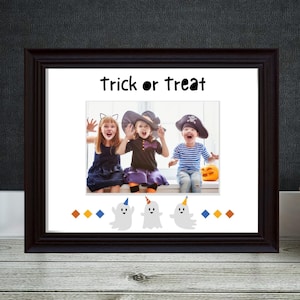 Halloween Picture Frame | Personalized frame for 5x7 photo | Trick or Treat Photo Frame